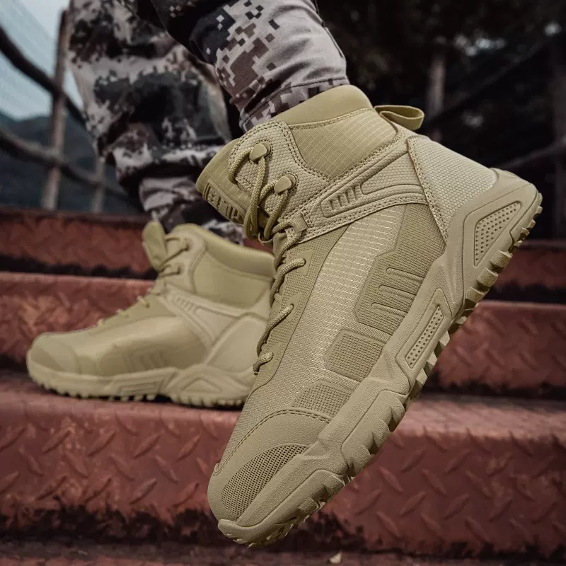 厂家直销四季款防滑耐磨户外低帮防水探险救援工装战术靴一件代发