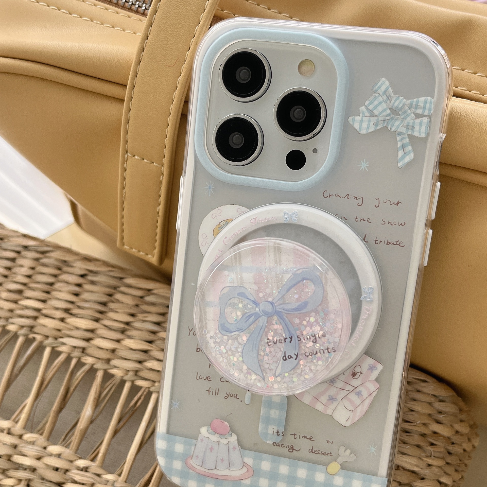 Soporte magnético dos en uno a cuadros pastel de sofá QJ