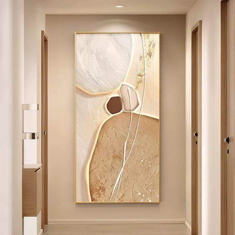 Pintura decorativa abstracta en el porche en la casa frente a la puerta pasillo sala de estar pinturas colgantes lujosas de alto nivel escaleras mural