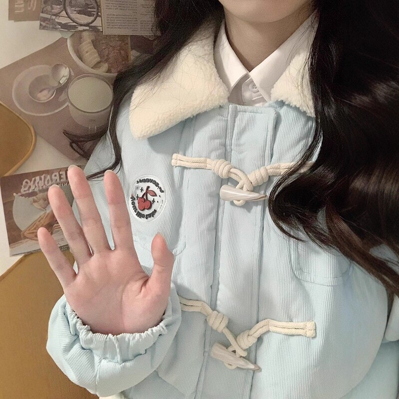 Cute Cotton-Padded Jacket for Women 2026 New Style, Soft and Fluffy Cotton Coat, Korean Style Gentle Winter Clothing, Thickened Cotton-Padded Outerwear for Students in Winter