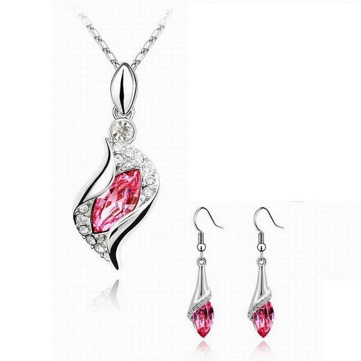 Горячие модные милые хрустальные серьги в Корейском стиле ожерелье с кристаллами ювелирные изделия из двух частей AliExpress взрывы SC155