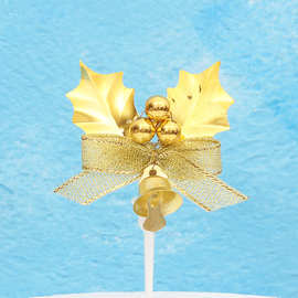 Christmas  Cake Topper  Decoration圣诞节金色叶子蛋糕装饰插件
