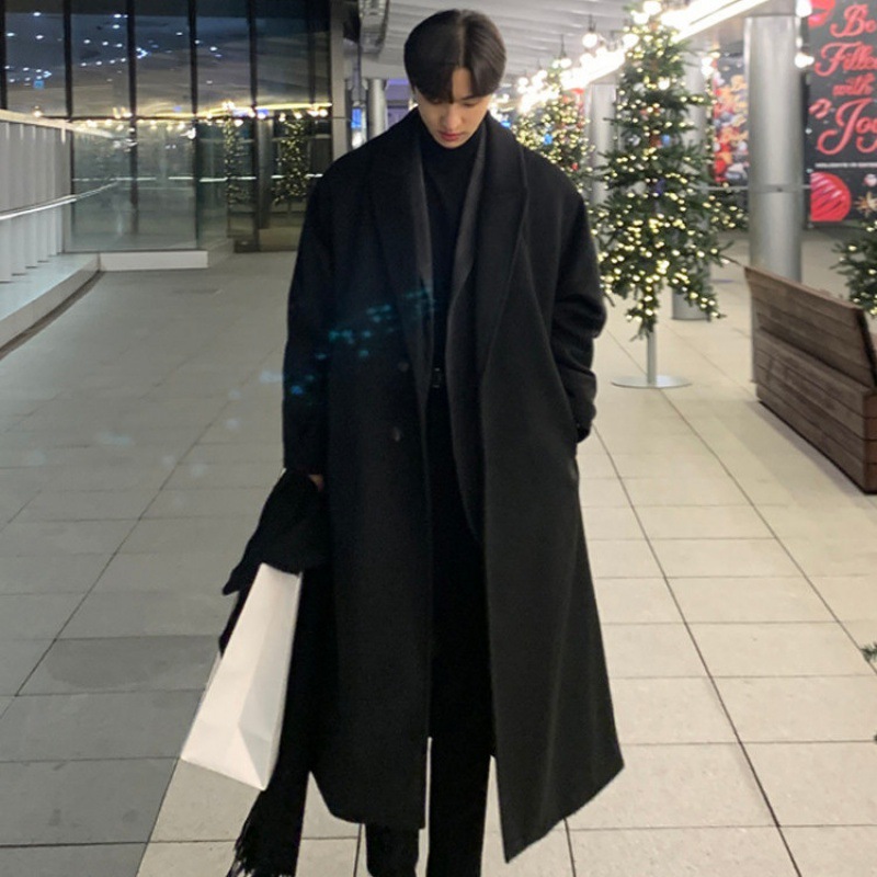Windbreaker Mid length version Autumn and winter Versatile thickening man Fur overcoat Korean Edition Easy Trend Windbreaker coat