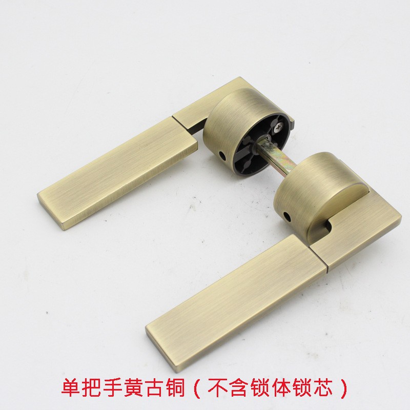 Cerradura de puerta interior de madera personalizada, silenciosa, estilo japonés, con manija sólida dividida de aleación de zinc, cerradura magnética silenciosa para interiores.