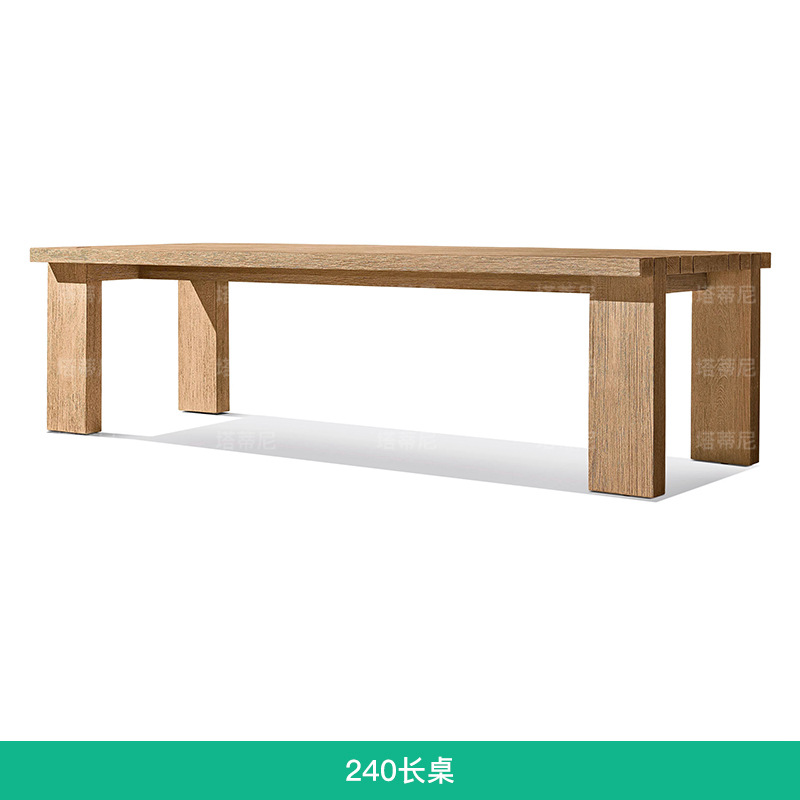Mesas y sillas de madera maciza para exteriores, sillas de comedor de teca para patio y jardín, impermeables y resistentes al sol, para terrazas de hoteles y villas de diseño.