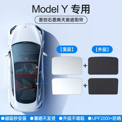 Huanxin 3 roof canopy | Sun shade - 19-24-models-model-y-graphene-gray-sunroof