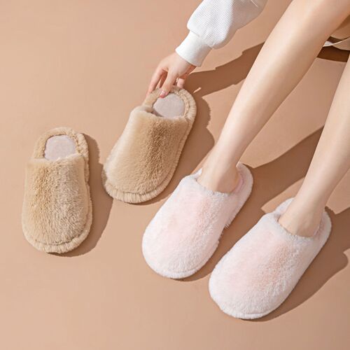 Ins Urumqi Cotton Slippers Winter Home Fuzzy Slippers Women Indoor Home Use Fluffy Slippers Wholesale
