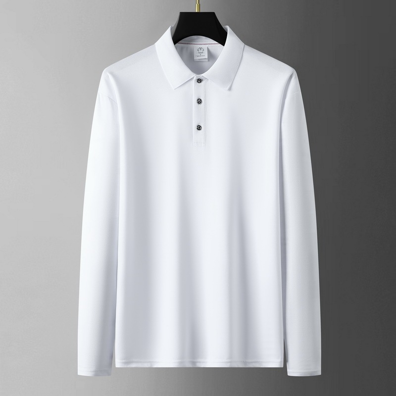 8816-1 Cross-Border European Size Popular Long-Sleeved Polo Shirt 180g Long-Sleeved Top (Bulk, No Packaging Bag)