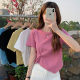 Wholesale 2022 summer new women's irregular short-sleeved T-shirt female niche small student solid color top female