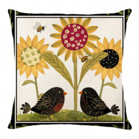 2024 explosión transfronteriza adorable patrón de animal pequeño abrazar almohada de impresión de lino Amazon mesa de sala de estar bandera dormitorio