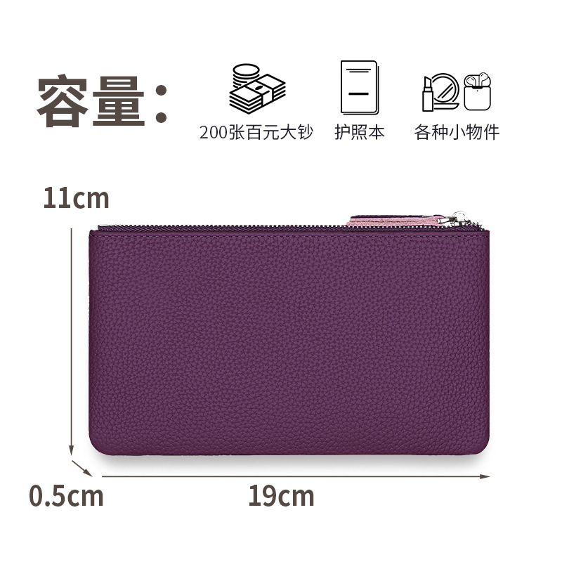 2025 nueva bolsa de tarjetas de cuero suave, bolsa de documentos de alta calidad, bolsa de cambio, bolsa de almacenamiento, bolsa transfronteriza