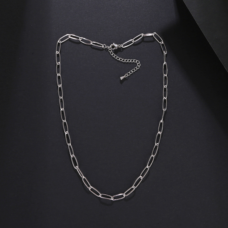 Street Occasion Simple Style Solid Color Stainless Steel Plating Chain Necklace