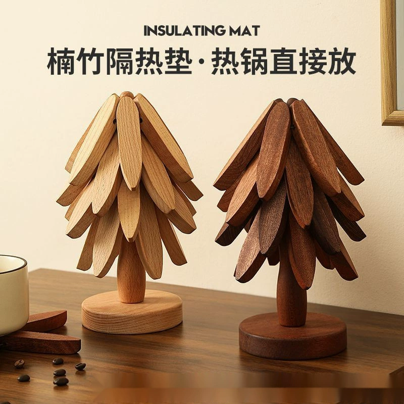 Теплоизоляционный коврик из цельного дерева, подставка для столовых приборов, коврик против ожогов, бытовой высокотемпературный коврик в форме дерева, коврик для кастрюли, подставка для стола, коврик для запекания, ощущение высокого класса.