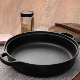 Cast Iron Frying Pan Thickeneded Cast Iron Frying Pan Iron Pan Induction Cooker Special Gas Stove Suitable for Old-Fashioned Household Non-Stick Frying Pan