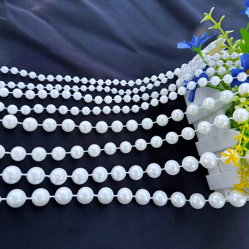 Wedding Pearl Beaded Chain Wedding Ceiling Pearl Wire Curtain Connected Bead Curtain Imitation Pearl Chain DIY Material