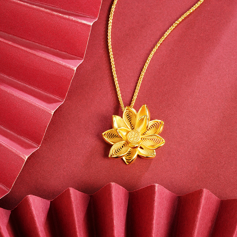 Vietnam Sha Jin China Liang Huachao Baolian colgante de flores de loto multifuncional retro no se desvanece el temperamento de la mujer suministro de accesorios