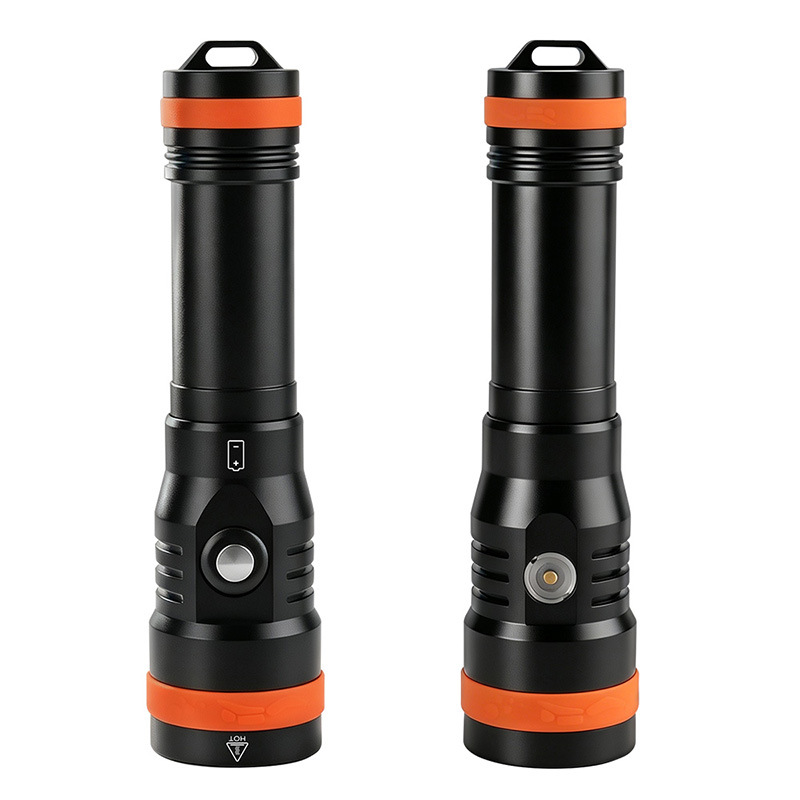 New Cross-Border Magnetic Charging Diving Flashlight with Green Laser for Underwater Guidance, Training, and Photography Lighting