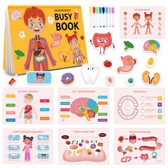 Cross-border children's busy book busy book early childhood education body structure cognition early education quiet book
