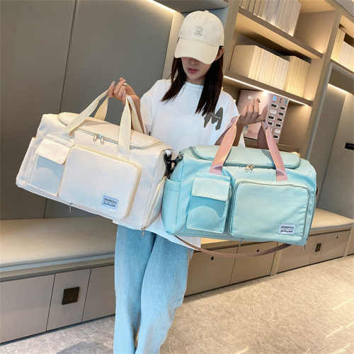 Portable travel bag with large capacity, separate wet and dry, fitness bag, independent shoe compartment, foldable storage, maternity bag