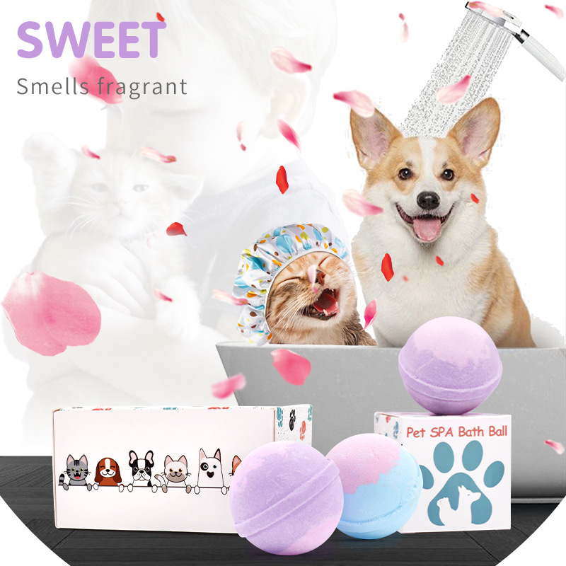 Cross border goods in stock Pets Explosion Balls Cats and dogs clean cosmetology spa Bubble Pets Bath ball OEM