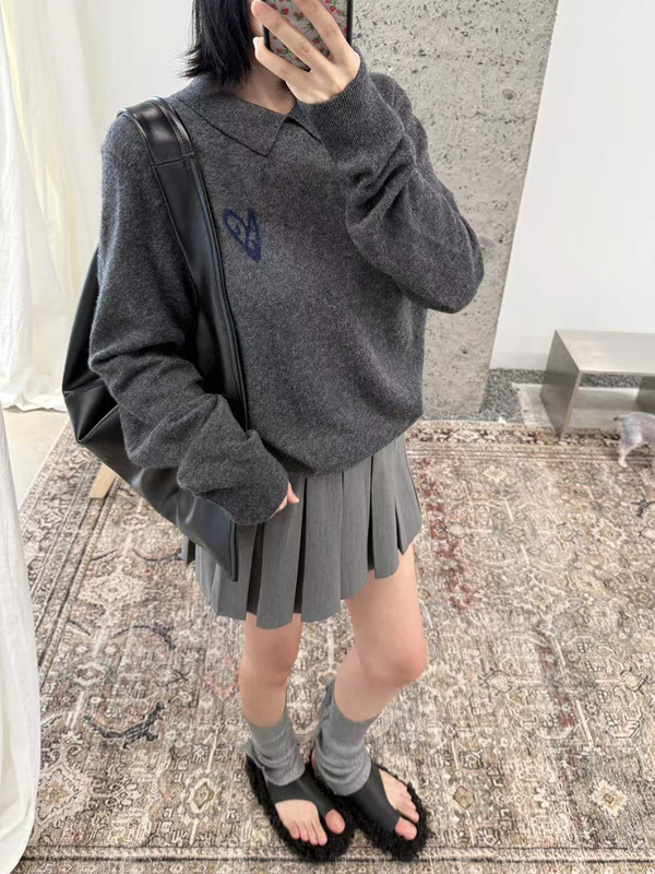 原版开发！深圳南油2025秋冬爱心提花羊毛套头百搭针织男女同款|undefined