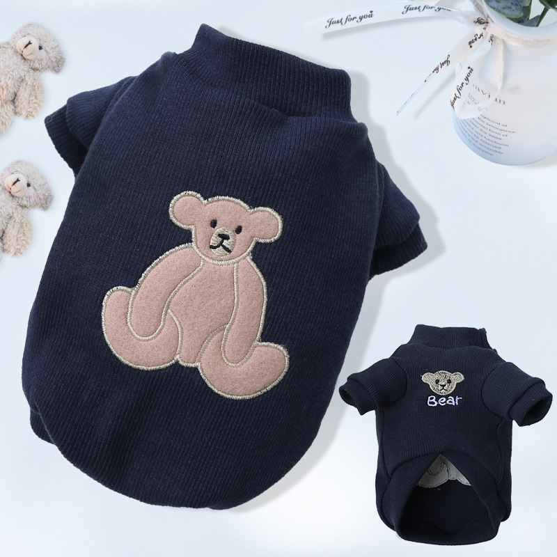 En stock para mascotas pequeño mediano perro grande cubo francés gato oso de peluche ropa para perros suministros camisa de fondo fábrica al por mayor
