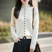 秋冬新款浣熊绒针织开衫女宽松大码毛衣外套女士女装长袖抽条毛衣