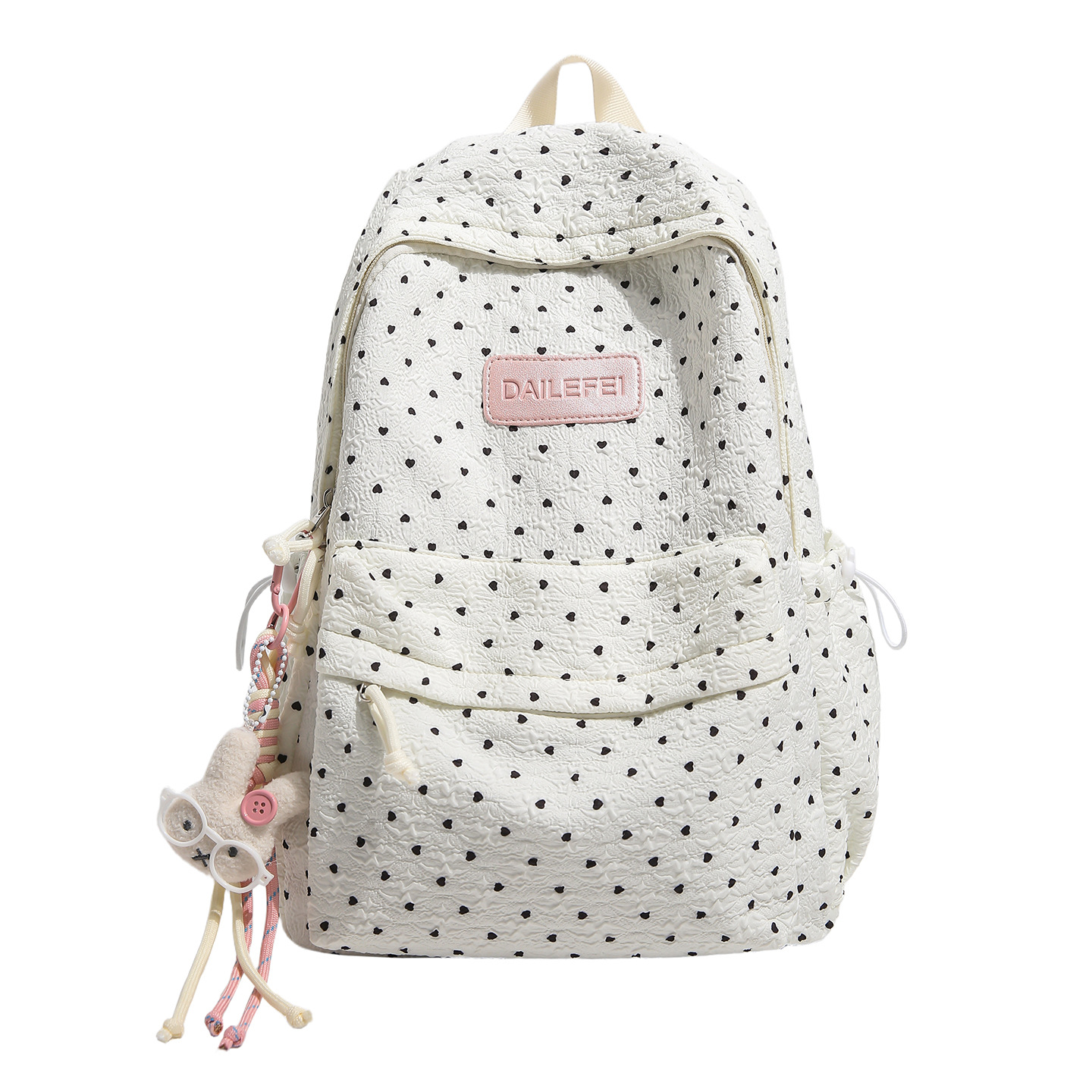 Girly style polka dot plaid backpack for female students, lightweight, large capacity, pink daily backpack, new model Chenglan