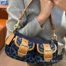寇家Ashton复古机车包水桶包丹宁系列香布蕾蓝法棍包腋下包法棍包