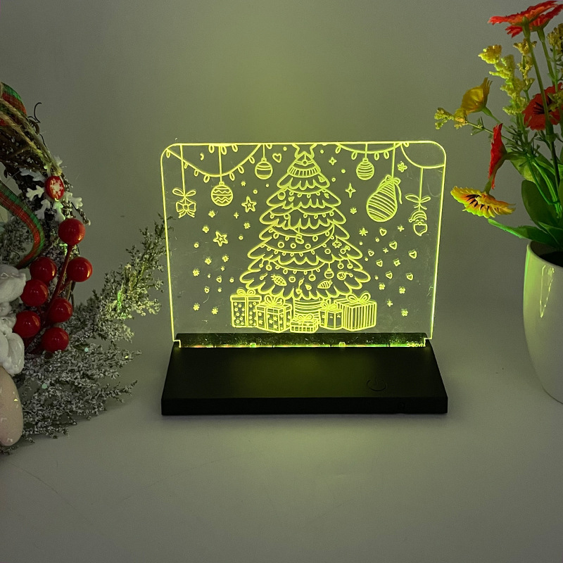 Dormitorio acrílico lámpara de noche atmósfera regalo elemento de Navidad toque colorido control remoto lámpara USB de escritorio