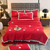 pure cotton summer summer quilt Cool in summer Explosive money Skin-friendly Bed skirt Bed cover Four piece suit Solid Direct selling One piece On behalf of