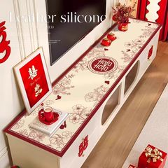 テレビマット結婚式の言葉ロングストリップ装飾サイドボードマット新しい中国風のお祝い赤い雰囲気靴キャビネットカバー