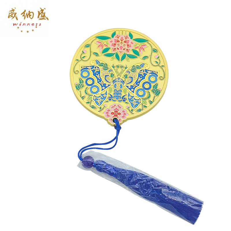 Customized Metal Portable Makeup Mirror, National Trend Ip Cultural and Creative Retro Small Mirror, Creative Handheld Embossed Custom-Made Zhu Yan Mirror