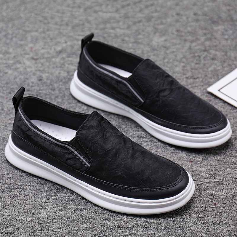 Ice silk cloth shoes men's slip-on breat...