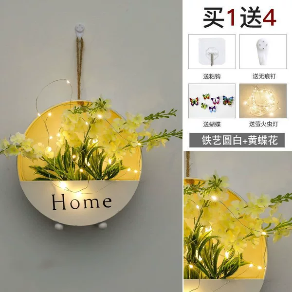 White pot + white butterfly flower LH [free light]