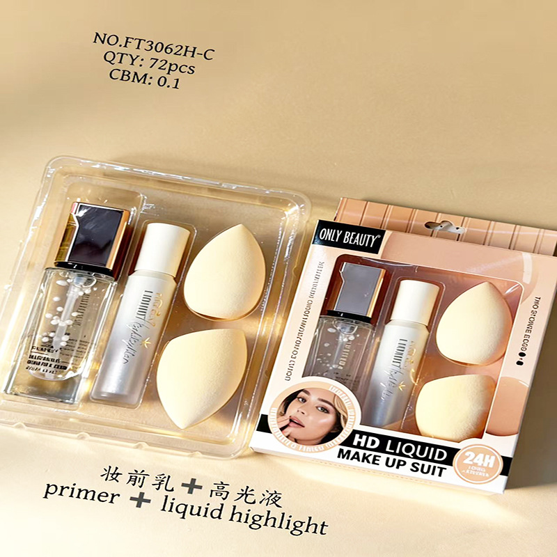 Set de Maquillaje con Base e Iluminador Iluminador y Unificador de Tono para Rostro
