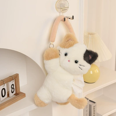 Cartoon Cute Kitten Tissue Box Office Desktop Decoration Tissue Holder Multifunctional Car Hanging Tissue Bag (Car tissue box/set) - papa-sanhua-cat-tissue-box