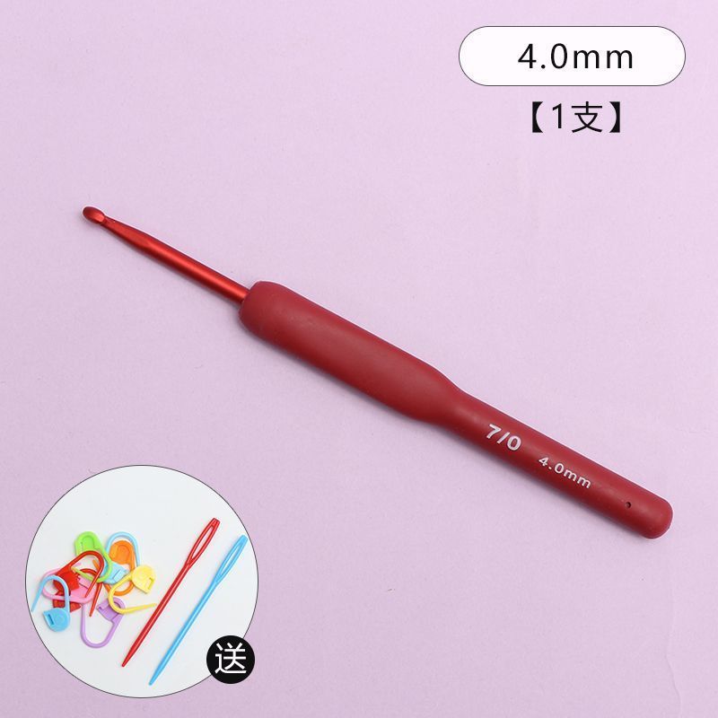 かぎ針の赤い柔らかい柄の針のフルセットのシリカゲルのツールセットの手編みのカバンの滑り止めのセーターの針の包み|undefined