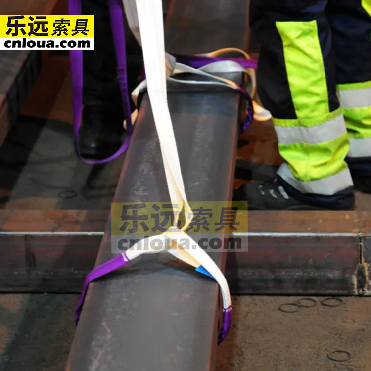 1吨钢材吊装带含护套 耐磨防割吊带 起重吊带双扣环形 柔性国标
