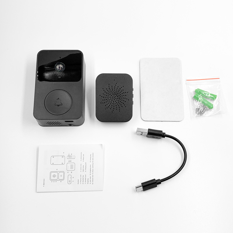 스타일 2: 초인종 + 딩동 + 충전식 배터리 + 무료 클라우드 스토리지 (블랙)