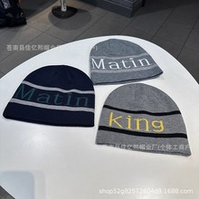 25年新款秋冬字母提花带毛线帽女套头帽男针织帽批发厂家直销针织