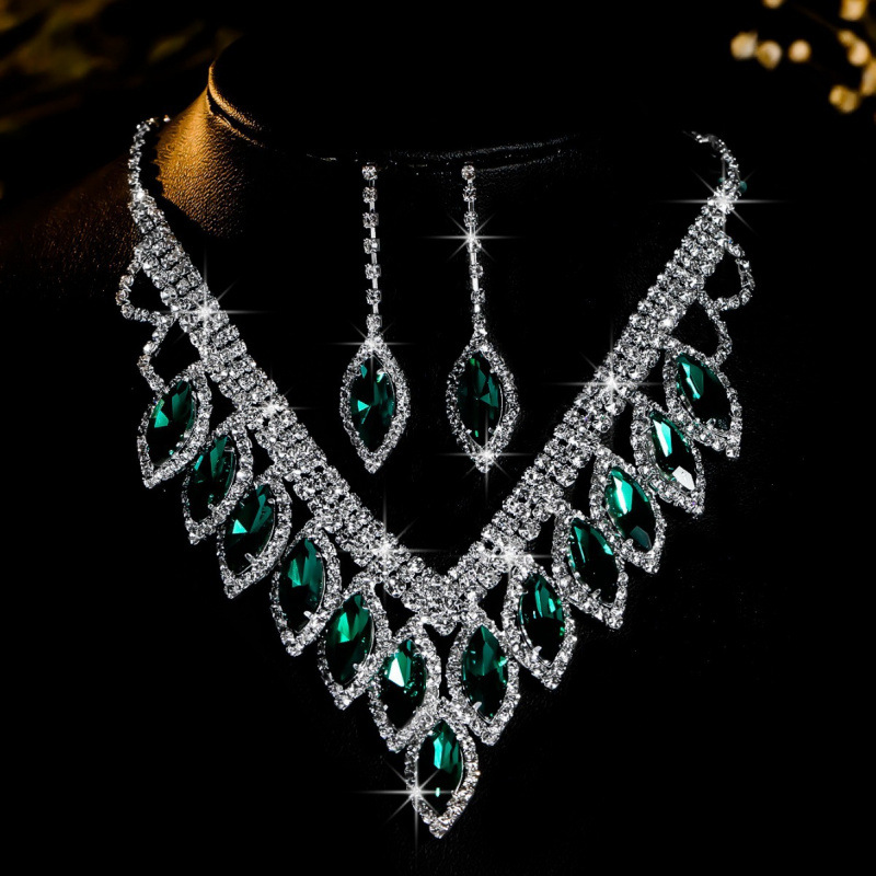 bride necklace set earring jewelry set banquet dress set necklace fashionable all match exquisite jewelry_voghion.com