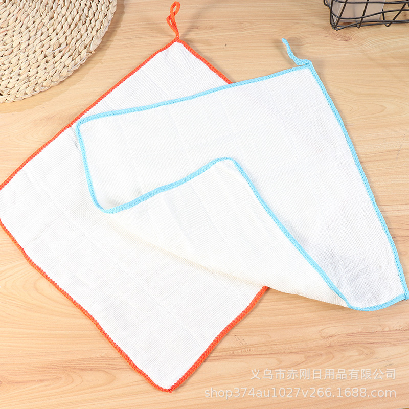 Factory wholesale oil-free wood fiber dishwashing towel kitchen dishcloth absorbent dishwashing cloth household scouring pad