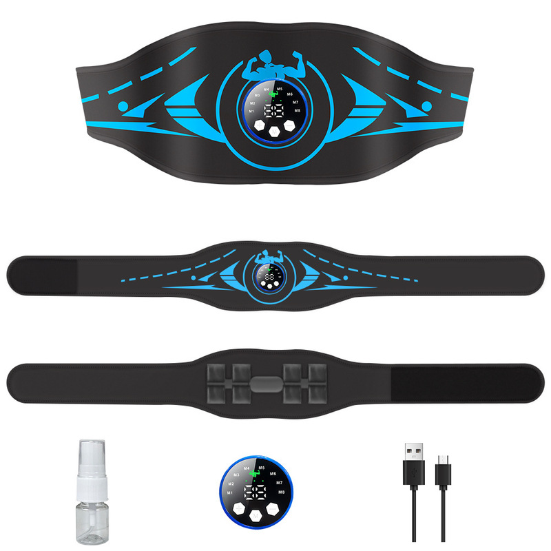 新型EMSフィットネスマッサージベルト黒科技腹筋トレーニング腰マッサージ器|undefined