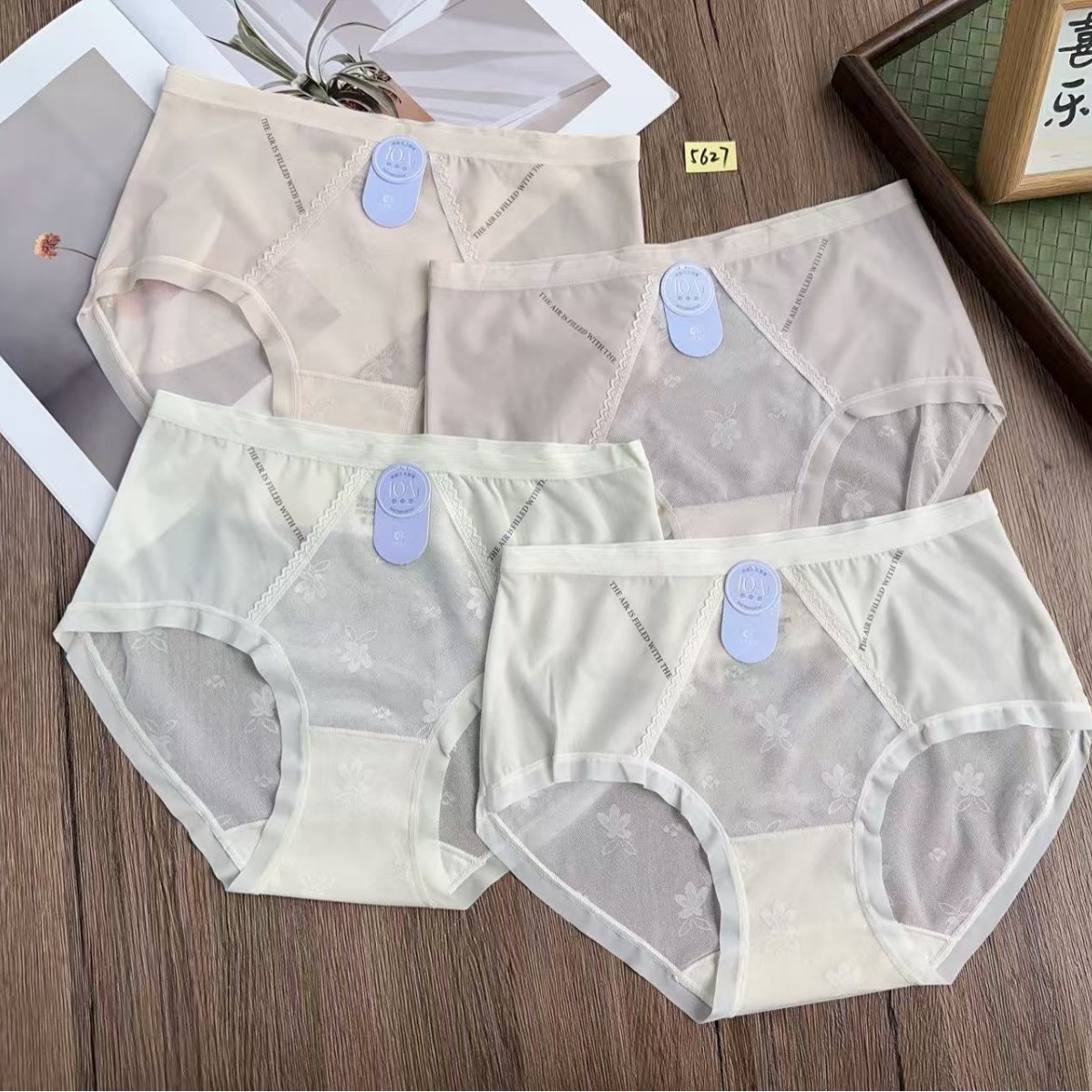 5627 # Fresh, Simple, Breathable Nylon Lace Women's Underwear