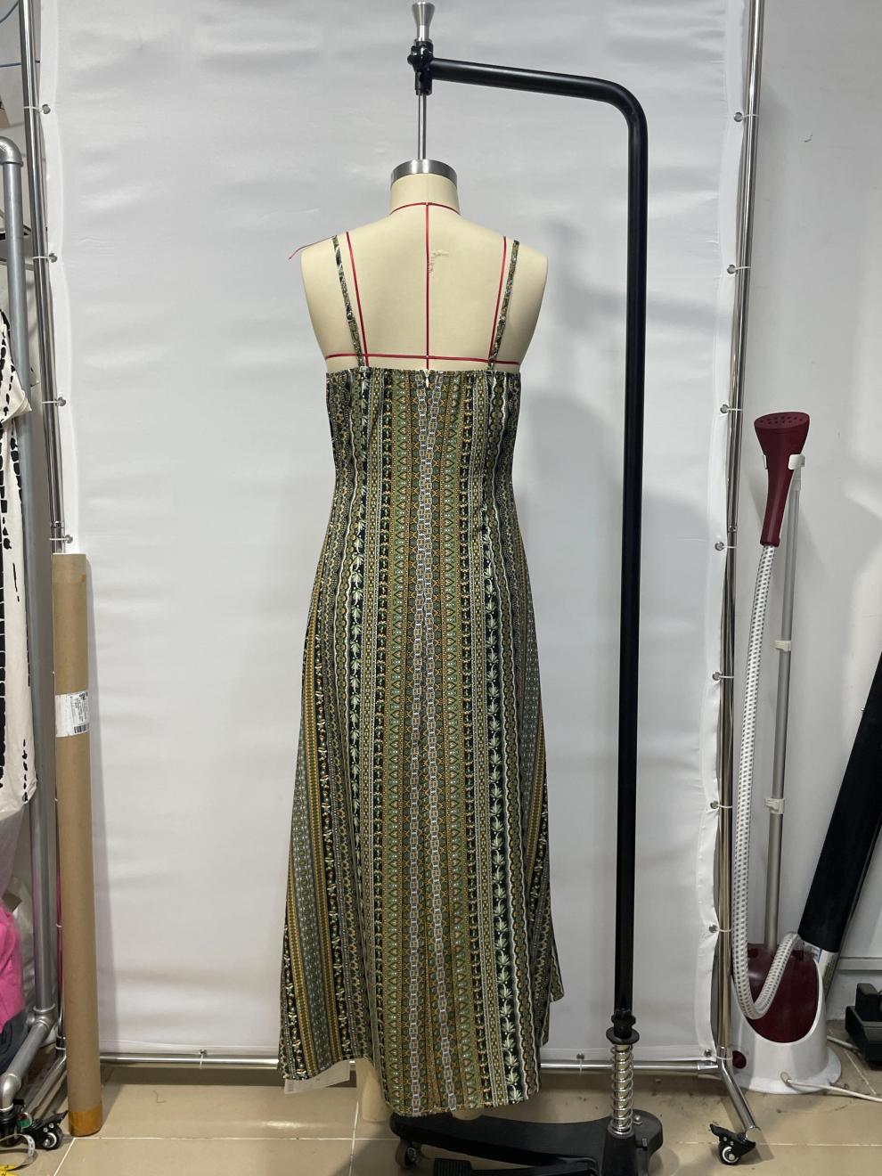 Bohemian Women's Long Skirt Set Slim Fit Split Design Elegant Style_voghion.com