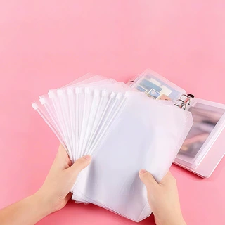 现货 a4 a5 a6 a7票据袋名片拉边袋活页本插袋pvc收纳袋拉链袋