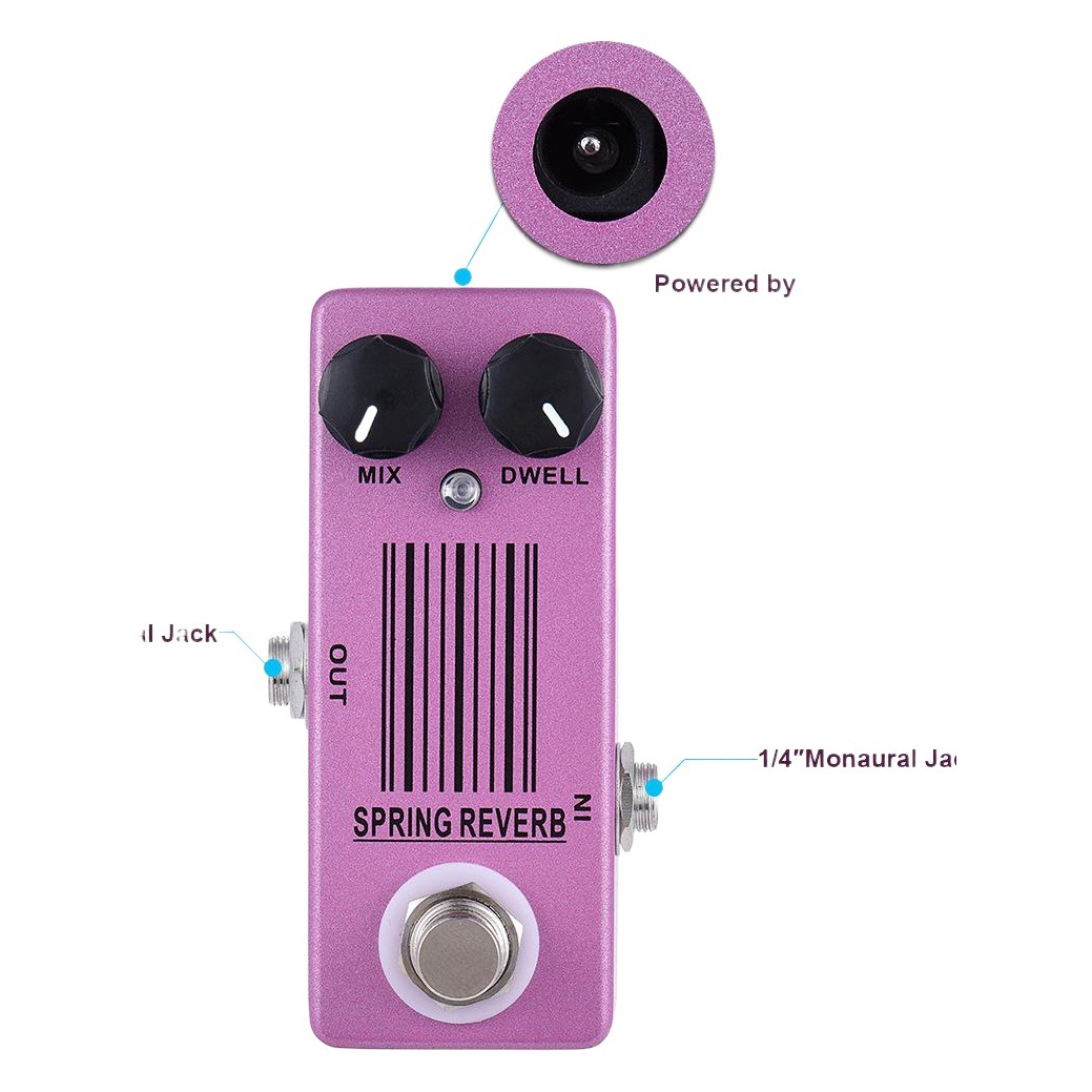 MOSKYAUDIO SPRING REVERB Mini Guitarra REVERB efecto guitarra efecto fabricante