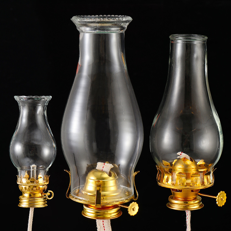 L555 lotus lamp holder vintage kerosene lamp holder metal regulator glass oil lamp lampshade Wick accessories
