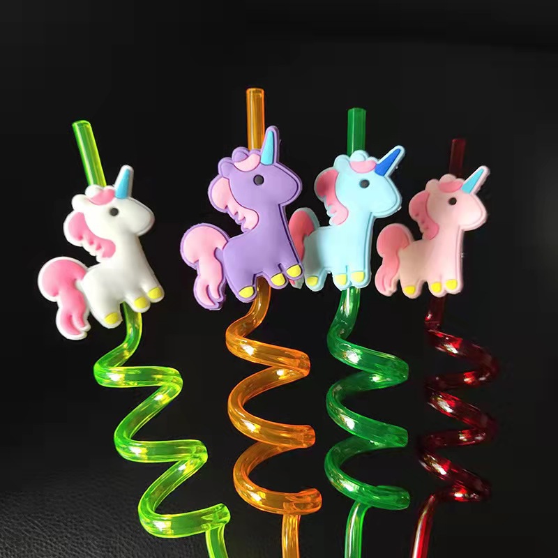 Partido creativo fruta forma de dibujos animados paja jugo beber paja